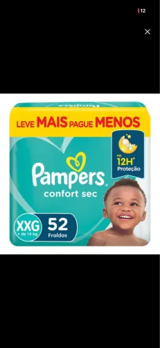 Fralda XXG Pampers confort sec