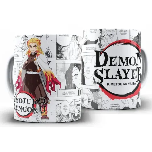 Caneca Anime Manga - Demon Slayer Kimetsu no Yaiba - Kyojuro Rengoku - Cenas