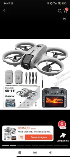 Drone com câmera 4k e sensor anti obstáculo