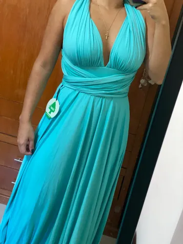 Vestido festa madrinha verde água