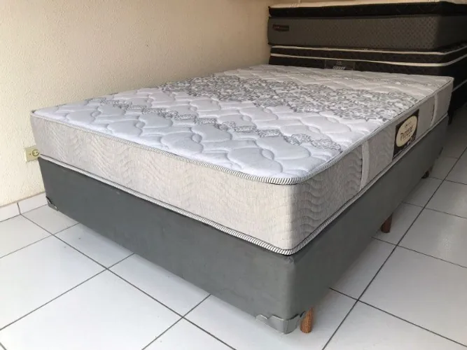 Cama Box Casal Espuma Ortopédica D80 Sankonfort Alta Resistência Suporte até 180 Kg, Nova!