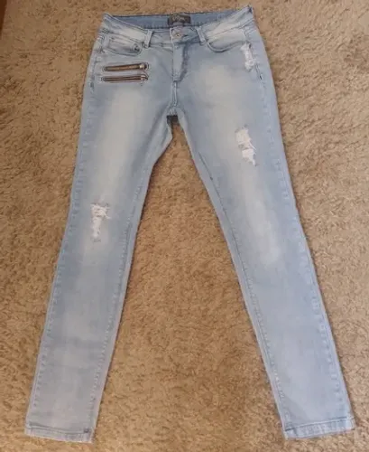 calça jeans destroyed canal - tamanho 38