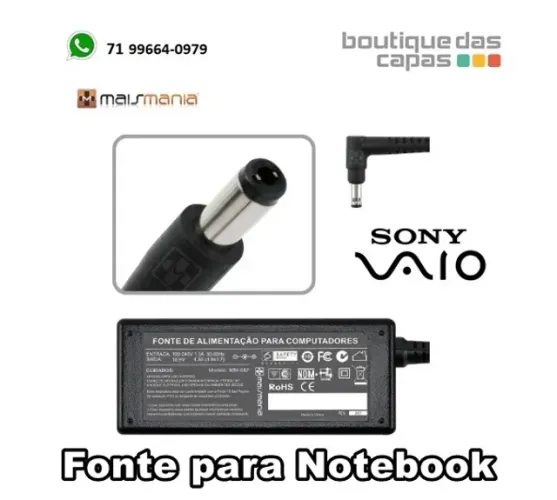 Fonte energia carregador p notebook 10.5V 4.3A Sony vaio mais mania MM687
