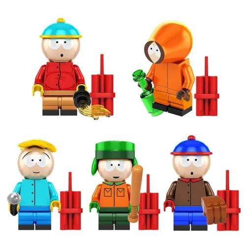 Miniaturas em blocos de montar South Park <br><br>Tamanho : 4cm<br><br>Material: PVC