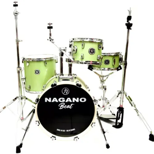 Bateria Nagano Beat GSK Green Sparkle 16" com Ferragens