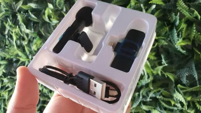 Microfone Iphone IOS sem fio Lapela recarregável