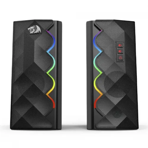 Caixa de Som Gamer Redragon Cipher, RGB, Stereo, AUX, USB, Preto, GS522 - WZetta