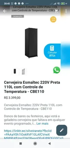 CERVEJEIRA ESMALTEC 220V PRETA 110L - CBE110