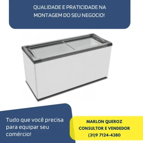 Freezer Metalfrio 491L Tampa de Vidro