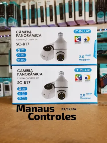 Câmera Panorâmica Wi-Fi 1080p com Iluminação LED