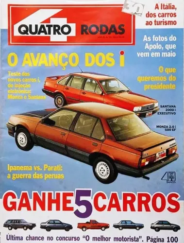 Revista Quatro Rodas - Santana Executivo EX, Monza 500 EF