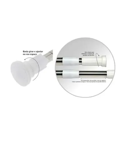 Suporte Para Cortina Varão Inox 1,1mate2m Tds401 Cosy