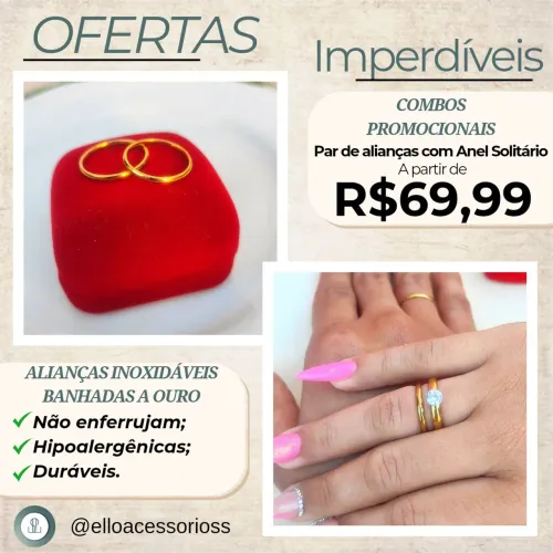 Alianças Banhadas a ouro