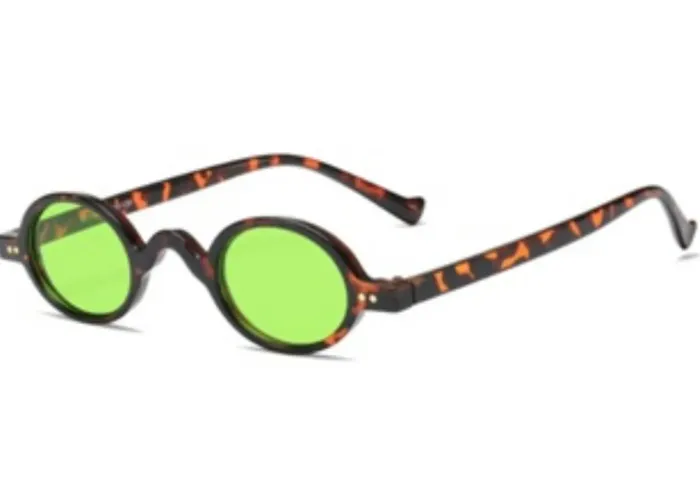Óculos retrô estampa de leopardo e lentes verdes, novo, nunca usado 
