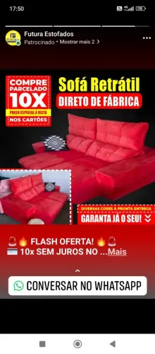 Sofá Retrátil Direto de Fábrica - 10x Sem Juros