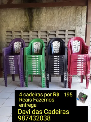 CADEIRA DE PLASTICO SJS.D 7Z.S O.M9S ENTREGO HOJE