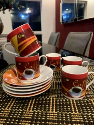 CONJUNTO DE XÍCARAS DE CAFÉ | 5 PEÇAS | BRUNCH & COFFEE