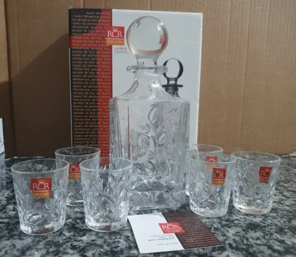 Jogo para Licor RCR Cristalleria Italiana Laurus - 7 peças