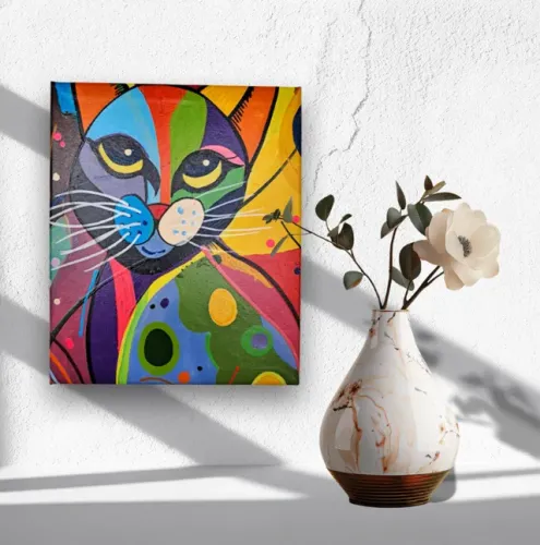Mini Quadro com Gatinho Decorativo