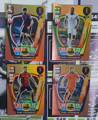 4 Cards Panini Copa do Mundo Adrenalyn