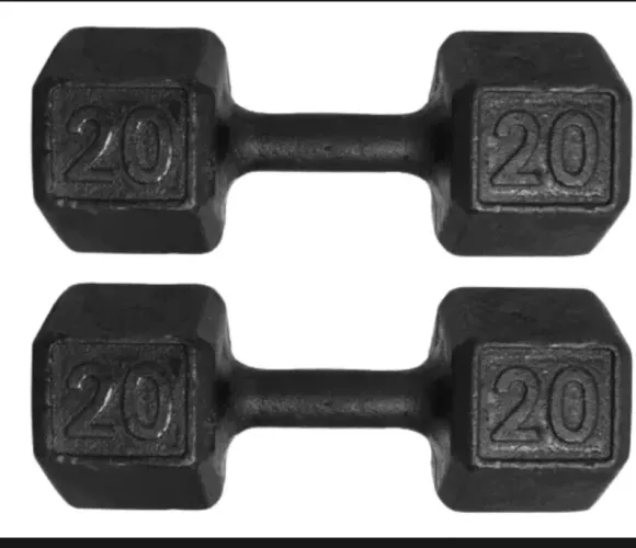 Par De Halter Sextavado Pintado 20 kg 
