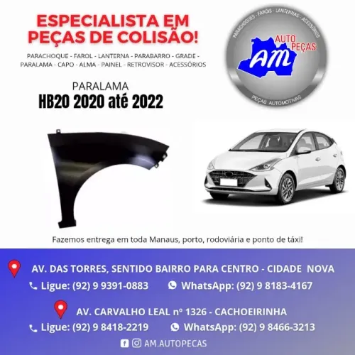 paralama hb20 ano 2020 ate 2022