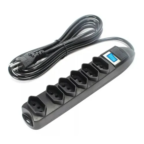 Filtro de Linha Knup 6 Tomadas Cabo 3m SL7606-3M Preto - WZetta