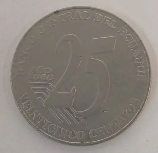 Moeda do Equador 25 Centavos