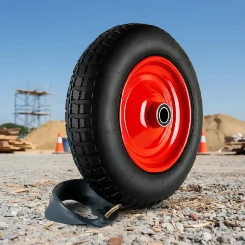 Roda Pneu Rolamento E Câmara Carrinho De Mão Carriola 3,25x8 Vermelho