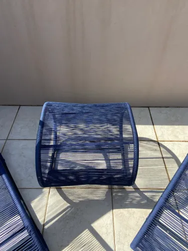 Conjunto de poltronas e puff corda náutica 