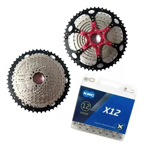 Cassete 12v 11/50 absolute + Corrente 12v X12 KMC