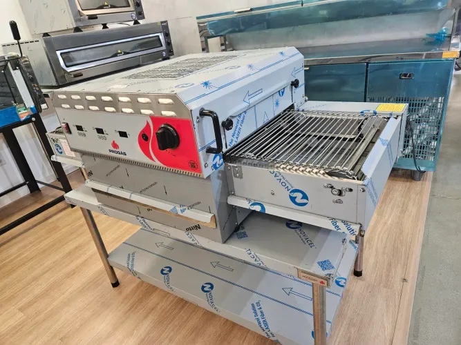 forno de esteira para pizzas híbrido inox 