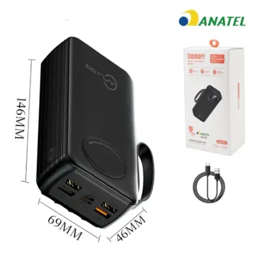 Carregador Power Bank Portátil 30000mah Universal Saida 4 Cabos z1440