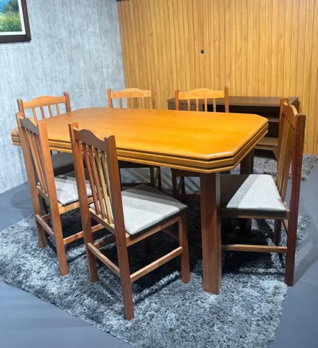 Mesa de Jantar Completa madeira maciça com 4ou 6 cadeiras