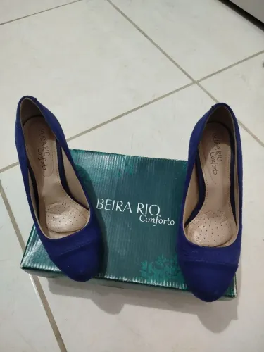 Scarpin Azul Beira Rio Conforto