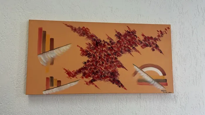 Quadro Abstrato em Tela de canvas pintado a mão .