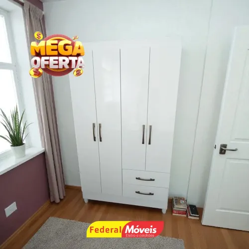 Guarda Roupa Solteiro 4P 1,03m Oferta - Fazemos entregas