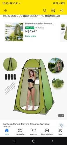 Barraca trocador para camping
