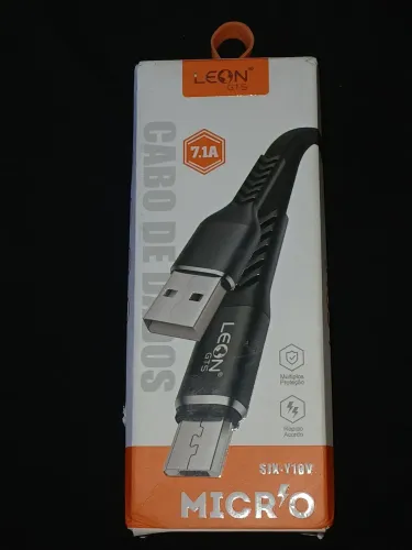 Cabo de Dados e Carga Rápida Micro USB (V8) Leon GTS - 7.1A Reforçado