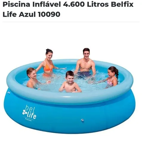 Piscina inflável 4.600 Litros belfix life azul
