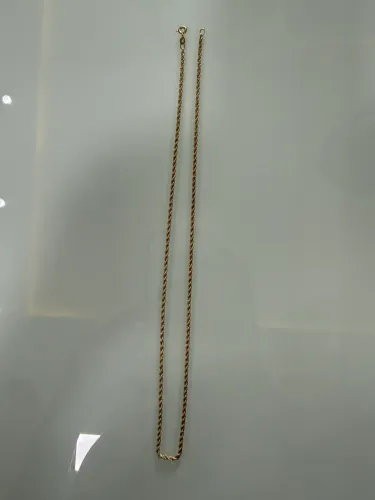 Corrente cordão baiano torcido feminino ouro 18k 50cm