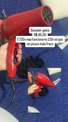 Secador gama novo 220v funciona no 127v porém um pouco mais fraco