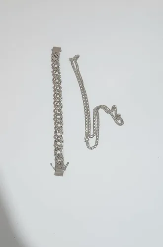 CORDAO E PULSEIRA PRATA 925