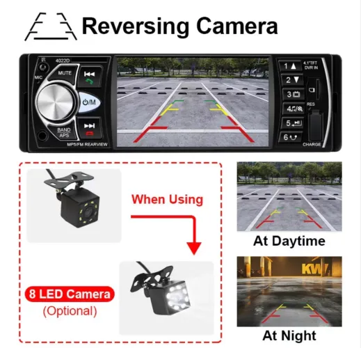 Aparelho som MP4 com câmera de ré 