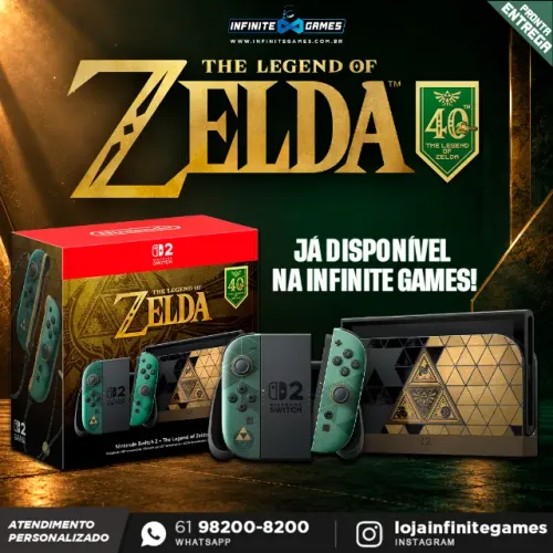 Nintendo Switch 2 Edição Limitad Zelda 40 Anos a pronta-entrega! Loja física!