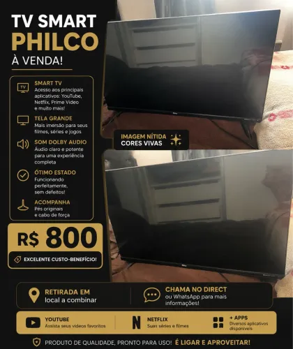 Tv smart Philco de 32 polegadas com tecnologia Dolby Audio