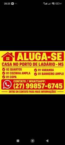 Aluguel casa no Porto de Ladário MS
