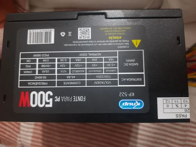 Fonte Atx 500W reais games super silenciosa pc bivolt