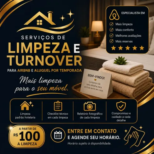 LIMPEZA PROFISSIONAL PARA AIRBNB - PACOTES A PARTIR DE R$ 100!