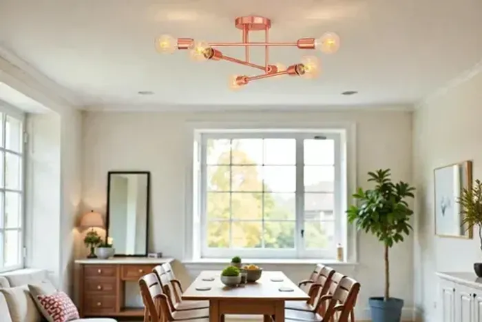 Lustre Luminária teto moderno Dubai para sala de jantar Rose Gold